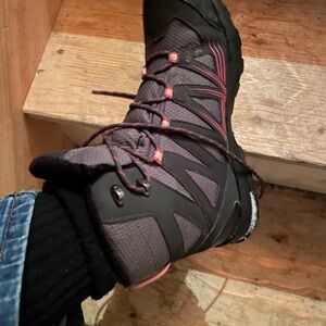 Black and Pink Hiking Boots